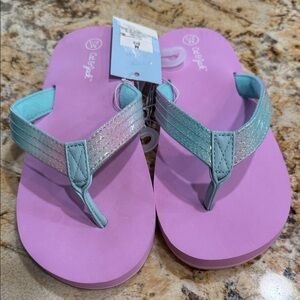 Cat & Jack Pink and Blue Kids Flip Flops